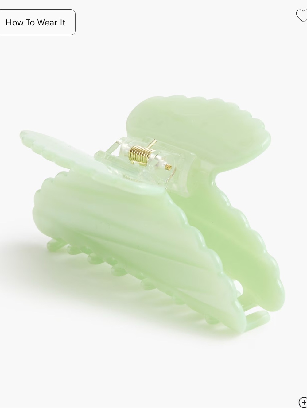 J Crew green scalloped claw clip CLAW HAIR CLIP NWT